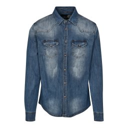 Brandit Cămașă 'Riley' albastru denim