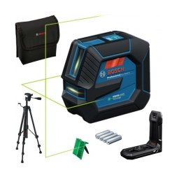 Bosch - GLL 20-22 G - Nivela laser cu linii, 20 m, +/-0.3 mm/m, 2 linii laser, fascicul verde, suport perete, trepied, geanta textila