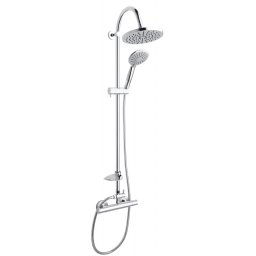 Sistem de dus Ferro Trinity TRM7, baterie termostat dus, set dus cu bara si para dus, crom