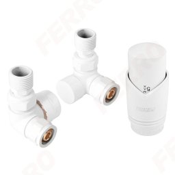 Set robineti radiator axiali 1/2" tur termostatic+retur+cap termostat GT30