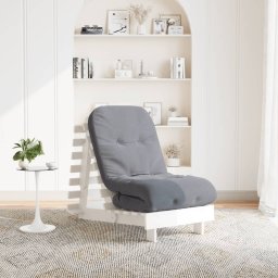 Canapea futon cu saltea, alb, 60x206x11 cm, lemn masiv de pin GartenMobel Dekor