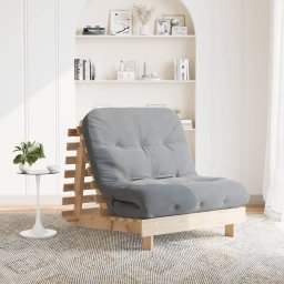 Canapea futon cu saltea, 80x206x11 cm, lemn masiv de pin GartenMobel Dekor