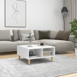 Masa de cafea, alb, 60x60x30 cm, lemn prelucrat GartenMobel Dekor