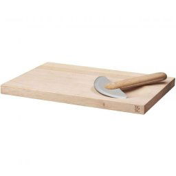 Cutit si tocator Stelton Rig-Tig Z00320 - 17006148, Placa pentru maruntirea plantelor, Din lemn de cauciuc si otel inoxidabil, Lungime 32cm, Latime 22cm