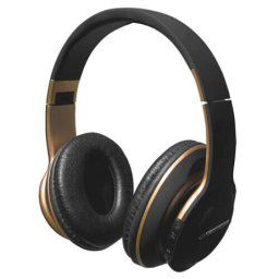 Casti audio bluetooth SHANGE pliabile, Negru/Gold - Esperanza