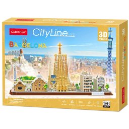 Puzzle 3D Cubic Fun - City Line, Barcelona, 186 piese