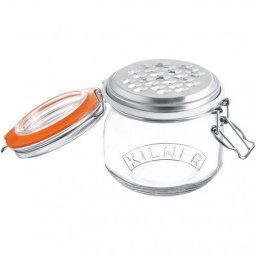 Borcan cu accesoriu pentru razuirea branzeturilor, Kilner Grater Jar Set 0025.841 - 17006140, Capacitate 0.5l, garnitura silicon, Sticla, Transparent