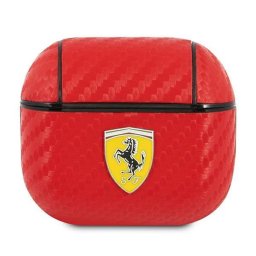 Husa AirPods 3 Ferrari On Track PU Carbon, culoare rosu
