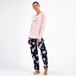Pijamale Dama Mărimi Mari Vienetta Model 'Always With You' Baby Pink Confort și Iubire