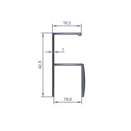 Profil maner Y - 3 m (Culoare: Aluminiu, Model: Standard)