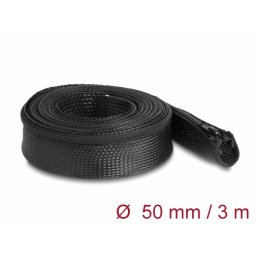 Manson impletit cu fermoar rezistent la caldura 3m x 50mm Negru, Delock 19172