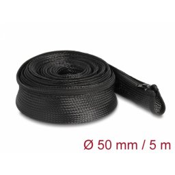 Manson impletit cu fermoar rezistent la caldura 5m x 50mm Negru, Delock 19173