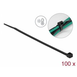 Set 100 buc bride rezistente la frig 150 x 3.6mm Negru, Delock 19187