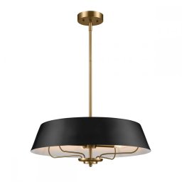Lustra Luella KL-LUELLA-4P-BKB, 4xE14, D55,9 cm, metal alamă, negru