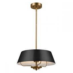 Lustra Luella KL-LUELLA-3P-BKB, 3xE14, metal alamă, negru