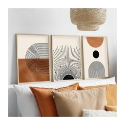 SET 3x pictură în ramă foto 50x70 cm bej/maro
