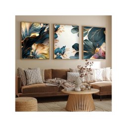 SET 3x pictură în ramă foto 50x70 cm plante