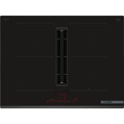 Plita Inductie incorporabila Bosch, Multitouch+, 4 zone de gatit, Hota integrata, Putere absorbtie 500mc/h, Home Connect, PerfectFry Plus , 70 cm, Negru