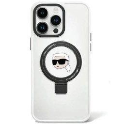 Husa Karl Lagerfeld KLHMP15XHMRSKHH iPhone 15 Pro Max 6.7" white/white hardcase Ring Stand Karl Head MagSafe