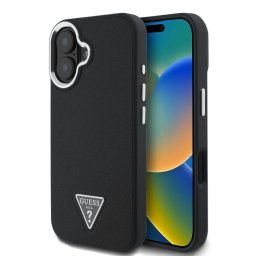 Husa Husa pentru iPhone 16 - Grained Triangle MagSafe (GUHMP16SPGTSPSK) - Black