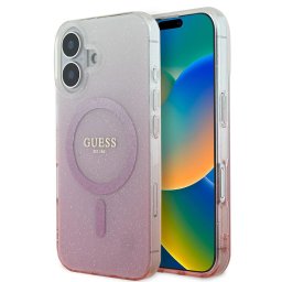 Husa Husa pentru iPhone 16 - IML Glitter Gradient MagSafe (GUHMP16SHGRCELP) - Pink