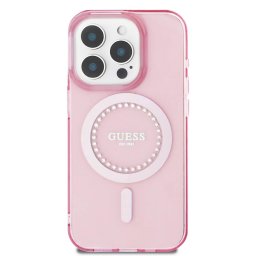 Husa Husa pentru iPhone 16 Pro - Guess IML Rhinestones MagSafe (GUHMP16LPFTDTEP) - Pink