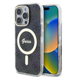 Husa Husa pentru iPhone 16 Pro Max - Guess IML 4G MagSafe (GUHMP16XH4STK) - Black