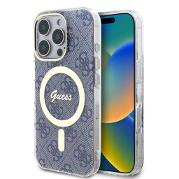 Husa Husa pentru iPhone 16 Pro - Guess IML 4G MagSafe (GUHMP16LH4STB) - Blue