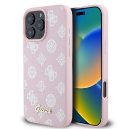 Husa Husa pentru iPhone 16 Pro - Guess Peony Script MagSafe (GUHMP16LPGPYSP) - Pink
