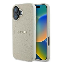 Husa Husa pentru iPhone 16 - Grained Gold Ring MagSafe (GUHMP16SPGHSMME) - Beige