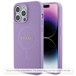 Husa Husa pentru iPhone 16 - Guess Saffiano MagSafe (GUHMP16SPSAHMCU) - Purple
