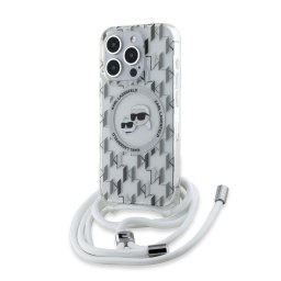 Husa Husa pentru iPhone 15 Pro Max - Karl Lagerfeld IML Crossbody MagSafe (KLHMP15XHCKCKLCT) - Clear Monogram Karl&Choupette Head