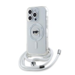 Husa Husa pentru iPhone 15 Pro Max - Karl Lagerfeld IML Crossbody MagSafe (KLHMP15XHCKHNT) - Transparent Karl Head
