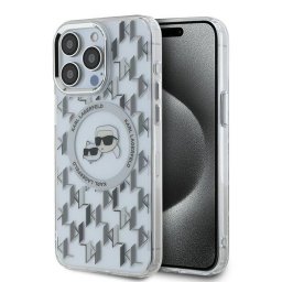 Husa Husa pentru iPhone 15 Pro Max - Karl Lagerfeld IML MagSafe (KLHMP15XHMCKMHT) - Clear Monogram Karl&Choupette Head