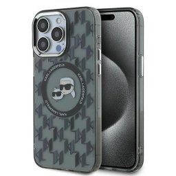 Husa Husa pentru iPhone 15 Pro Max - Karl Lagerfeld IML MagSafe (KLHMP15XHMCKMHK) - Monogram Karl&Choupette Head