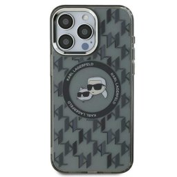 Husa Husa pentru iPhone 15 - Karl Lagerfeld IML MagSafe (KLHMP15SHMCKMHK) - Monogram Karl&Choupette Head