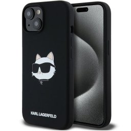 Husa Husa pentru iPhone 15 Plus / iPhone 14 Plus - Karl Lagerfeld Silicone MagSafe (KLHMP15MSCHPPLK) - Choupette Head