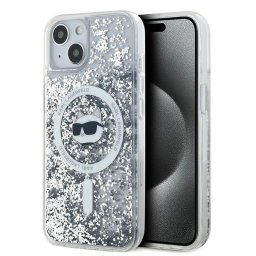 Husa Husa pentru iPhone 15 Plus / iPhone 14 Plus - Karl Lagerfeld Liquid Glitter MagSafe (KLHMP15MLGCHSGH) - Transparent Choupette Head