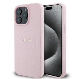 Husa Husa pentru iPhone 15 Pro Max - Grained Gold Ring MagSafe (GUHMP15XPGHSMMP) - Pink