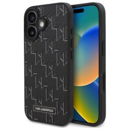 Husa Husa iPhone 16 - Karl Lagerfeld Leather MagSafe (KLHMP16SPKHPORPK) - Hot Stamp