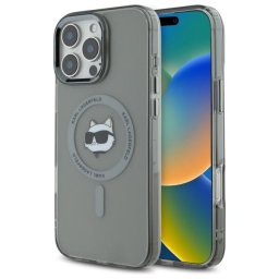Husa Husa pentru iPhone 16 Pro Max - Karl Lagerfeld IML MagSafe (KLHMP16XHLSCHK) - Metal Choupette`s Head