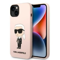Husa Husa pentru iPhone 15 Plus / iPhone 14 Plus - Karl Lagerfeld Silicone (KLHCP14MSNIKBCP) - Pink Ikonik