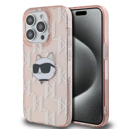 Husa Karl Lagerfeld IML Luxury (KLHCP14XHKLPCHP) Choupette Head&Monogram - Husă telefon - compatibil cu Apple iPhone 14 Pro Max - culoare Roz