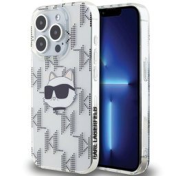 Husa Husa pentru iPhone 15 Pro Max - Karl Lagerfeld IML Luxury (KLHCP15XHKLPCHT) - Transparent Choupette Head&Monogram
