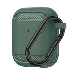 Husa pentru AirPods 1 / AirPods 2 - Carbon Silicone - Green