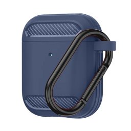 Husa pentru AirPods 1 / AirPods 2 - Carbon Silicone - Navy Blue