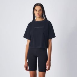 Champion Tricou pentru femei Cropped Black XS