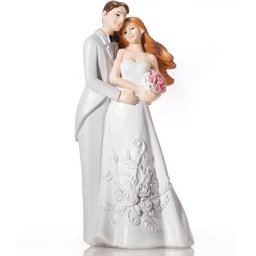 Figurina Tort Necomestibila, Mire si Mireasa Roscata H 15 cm