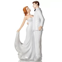Figurina Tort Necomestibila, Mire si Mireasa Elegant H 15 cm