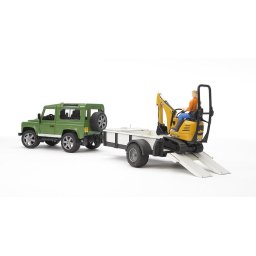 Bruder Professional Series Land Rover Defender with Trailer - CAT and Man - 02593